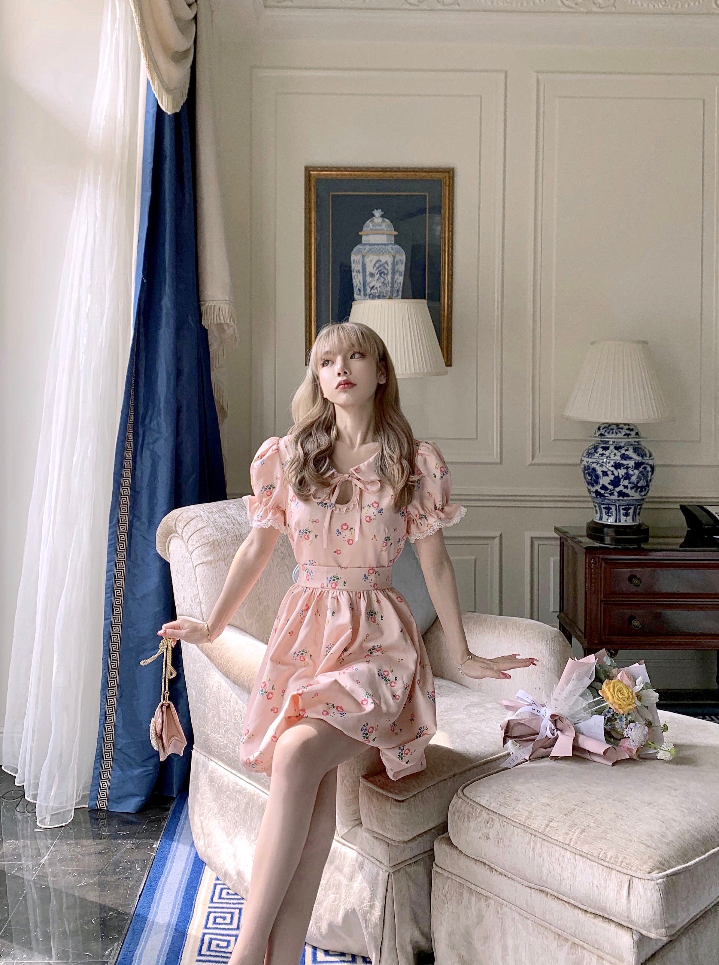 Get trendy with [Last Stocks] Flower House Princess Vintage Mini Dress -  available at Peiliee Shop. Grab yours for $105 today!