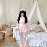 Get trendy with Angelic Rosé Satin Lounge wear set -  available at Peiliee Shop. Grab yours for $12 today!
