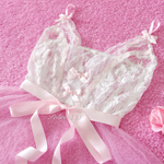 Get trendy with Handmade Angelic Poupee Peche Pink Bodysuit - physical available at Peiliee Shop. Grab yours for $45 today!
