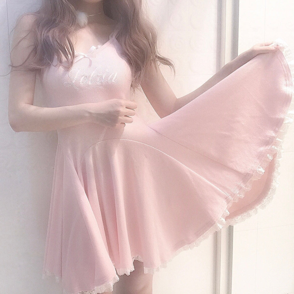 [2022 Remade] Lolita Dream Pink Cotton Dress - Premium Dresses from Peiliee Shop - Just $35.00! Shop now at Peiliee Shop
