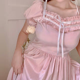 Get trendy with [Peiliee Design 5 years anniversary] Sakura Soft Satin Dress Set - Dresses available at Peiliee Shop. Grab yours for $45 today!