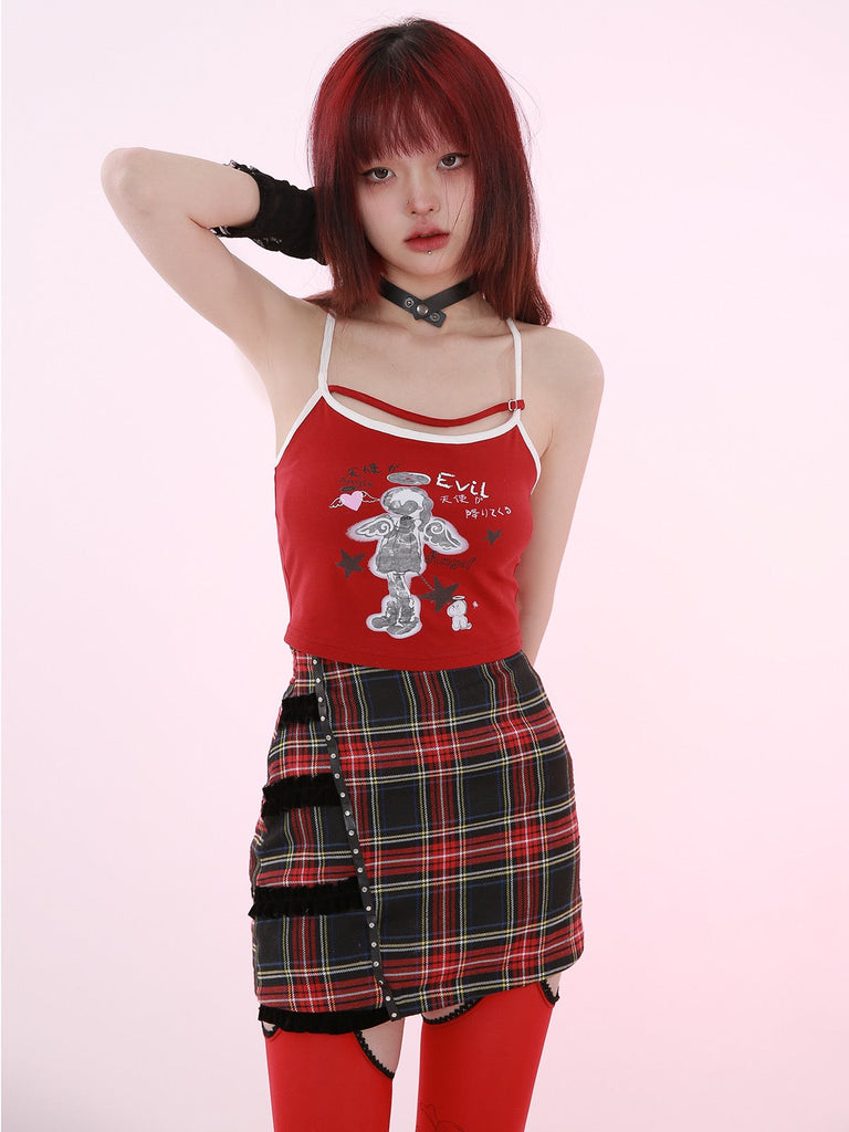 Get trendy with [Evil tooth] Angel besties wing crop top - Shirts & Tops available at Peiliee Shop. Grab yours for $39.90 today!