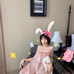 Get trendy with [Sweden warehouse] Escaped Bunny In Peach Flower Garden Dress (designer Arilf) -  available at Peiliee Shop. Grab yours for $55 today!