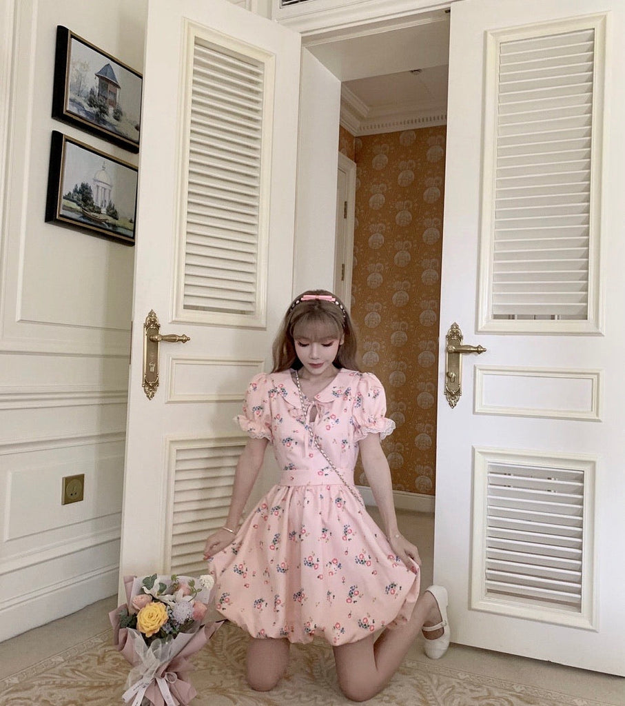 [Last Stocks] Flower House Princess Vintage Mini Dress - Premium  from Peiliee Shop X Chic Memories - Just $105.00! Shop now at Peiliee Shop