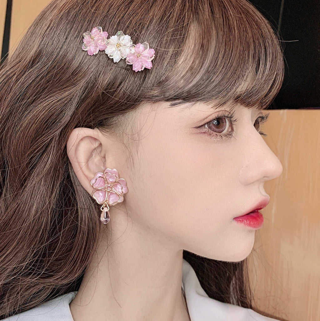 Sakura Rain Fairy Dream Handmade Ring Hairpin Necklace Set - Premium  from Peiliee Shop - Just $15.00! Shop now at Peiliee Shop