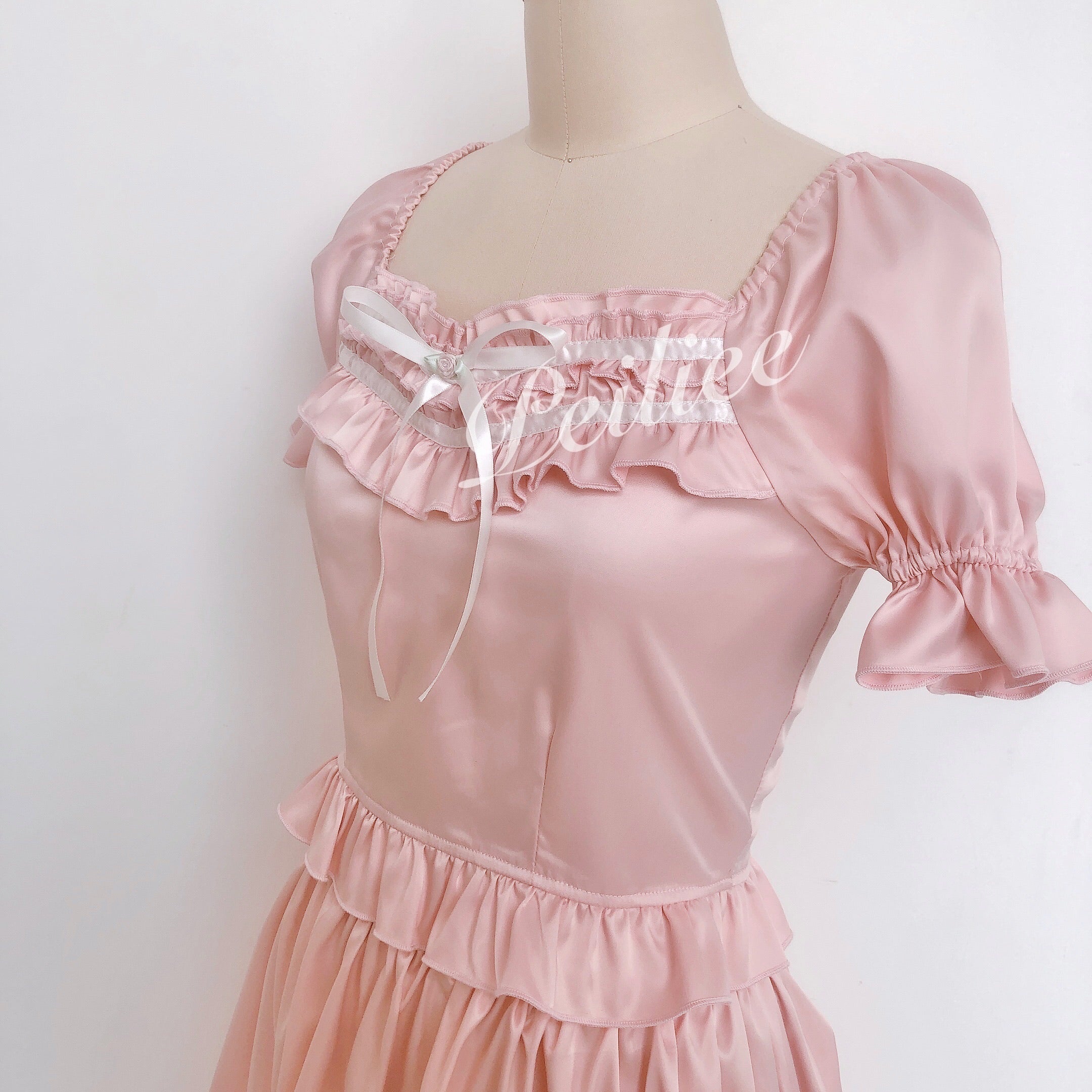 Get trendy with [Peiliee Design 5 years anniversary] Sakura Soft Satin Dress Set - Dresses available at Peiliee Shop. Grab yours for $45 today!
