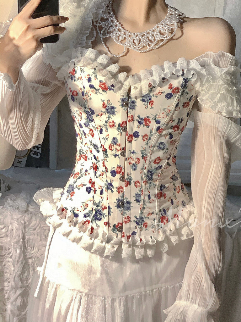 Rose Girl Floral Corset MANXI - Premium Corset from MANXI VINTAGE - Just $69.90! Shop now at Peiliee Shop