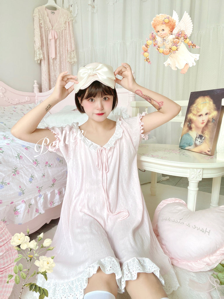 [Made by Peiliee] Love is two hearts as one cotton sleepwear loungewear dress - Premium Dress from Peiliee Design - Just $39.90! Shop now at Peiliee Shop