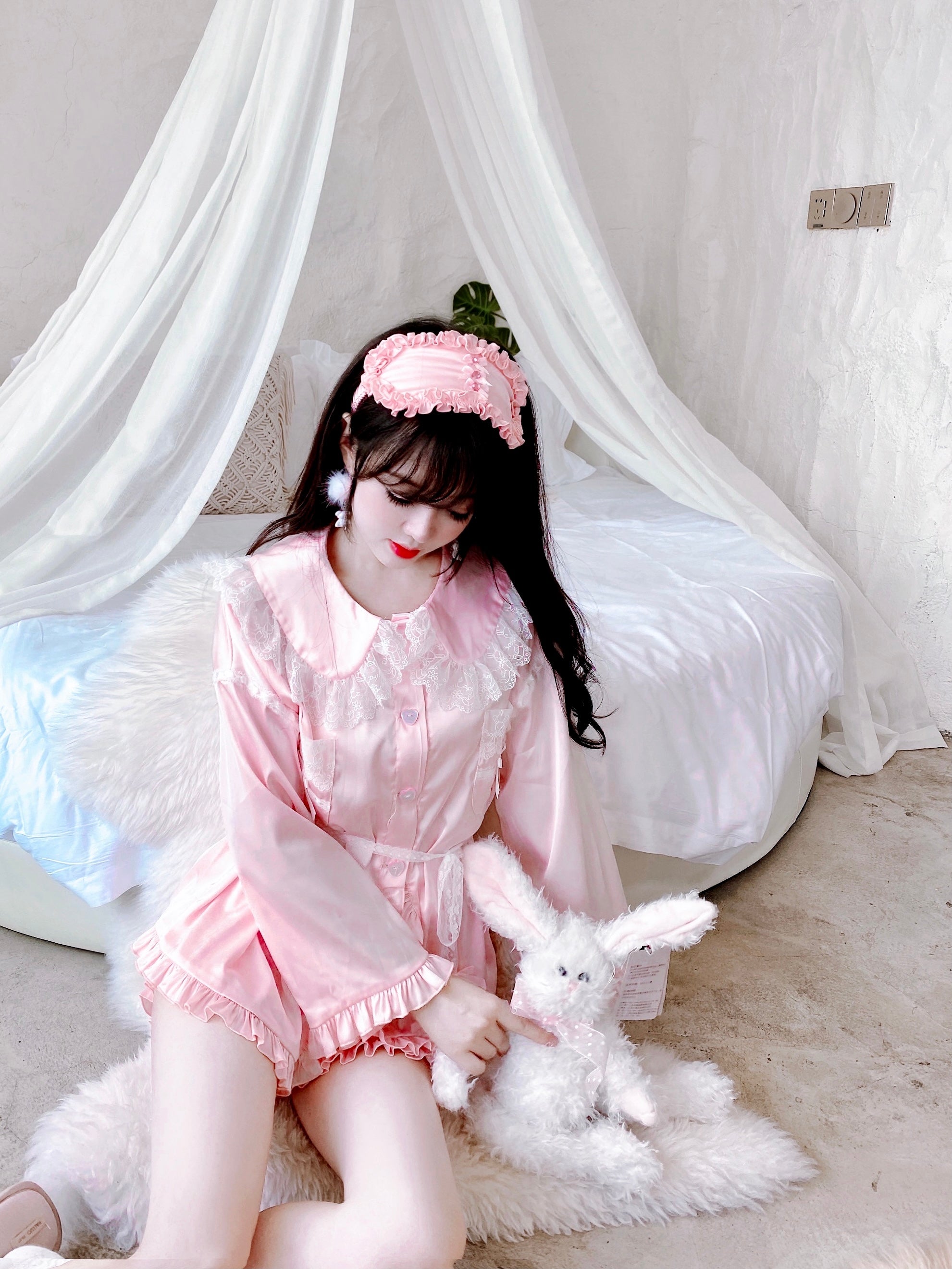 Get trendy with Angelic Rosé Satin Lounge wear set -  available at Peiliee Shop. Grab yours for $12 today!