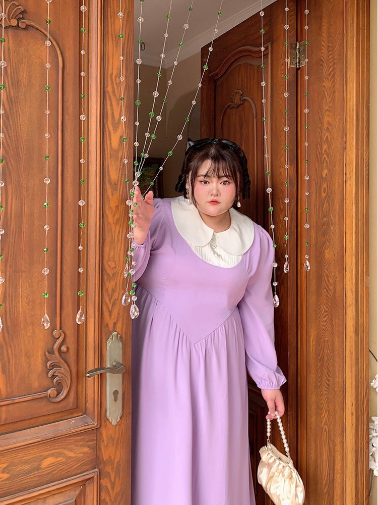 [Curve Beauty] Love in Provence Lavender Dress - Premium Dresses from DAJUN - Just $36.80! Shop now at Peiliee Shop