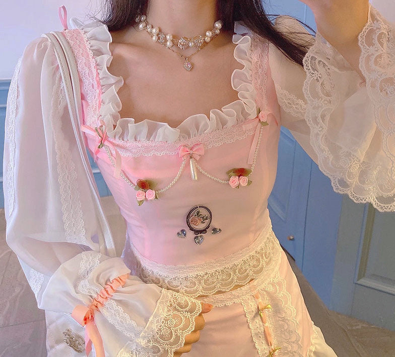 [Premium Selected] Rose Amour Princess Dress set - Premium  from Peiliee Shop - Just $35.00! Shop now at Peiliee Shop