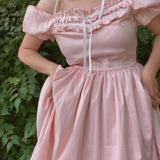 Get trendy with [Peiliee Design 5 years anniversary] Sakura Soft Satin Dress Set - Dresses available at Peiliee Shop. Grab yours for $45 today!