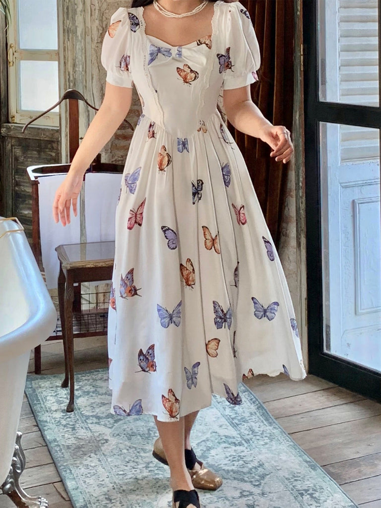Butterfly Effects Vintage dress gown - Premium  from Boss JIA - Just $42.00! Shop now at Peiliee Shop