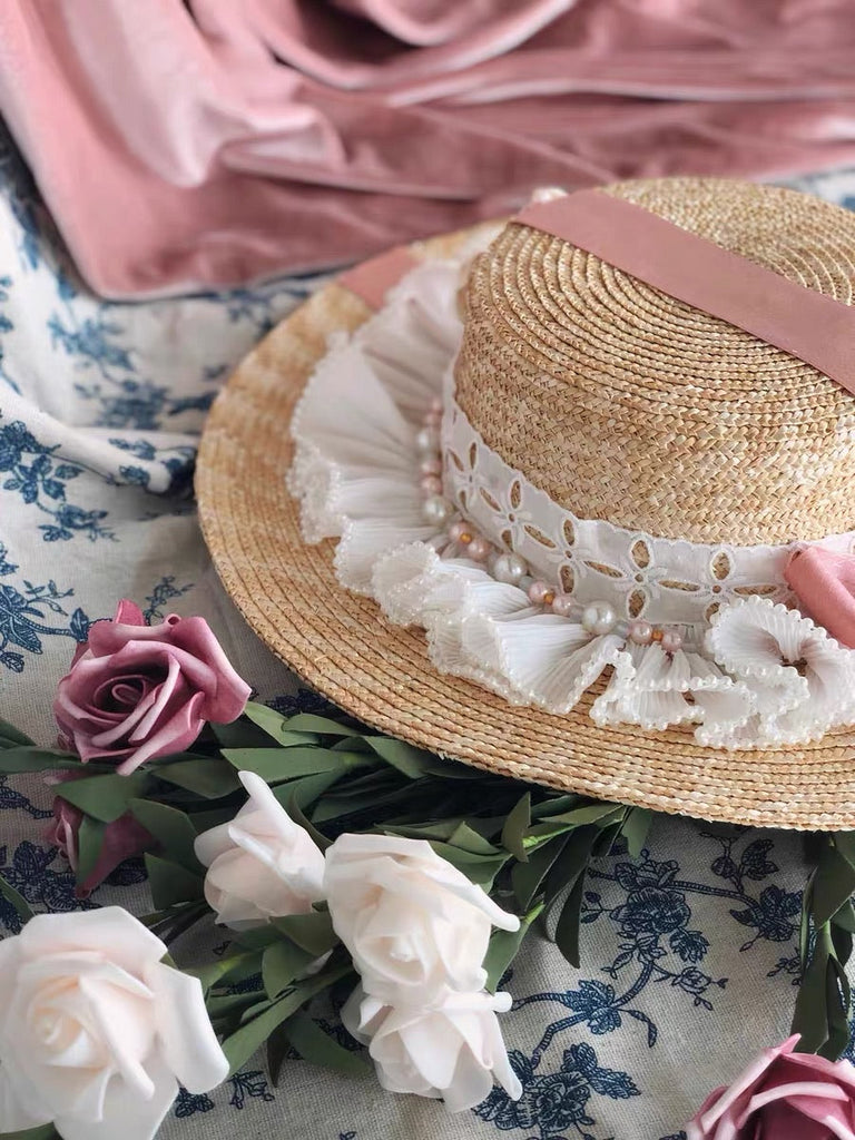 The blooming Versailles Rose Garden Straw Hat - Premium  from Peiliee Shop - Just $45.00! Shop now at Peiliee Shop