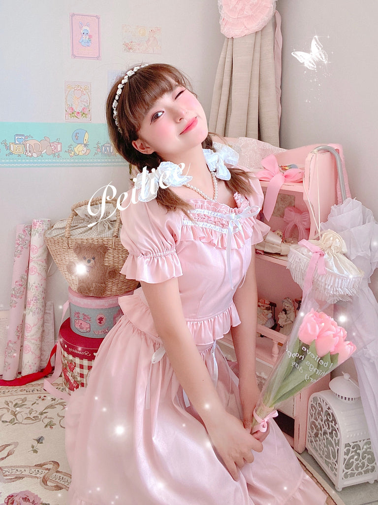 Get trendy with [Peiliee Design 5 years anniversary] Sakura Soft Satin Dress Set - Dresses available at Peiliee Shop. Grab yours for $45 today!