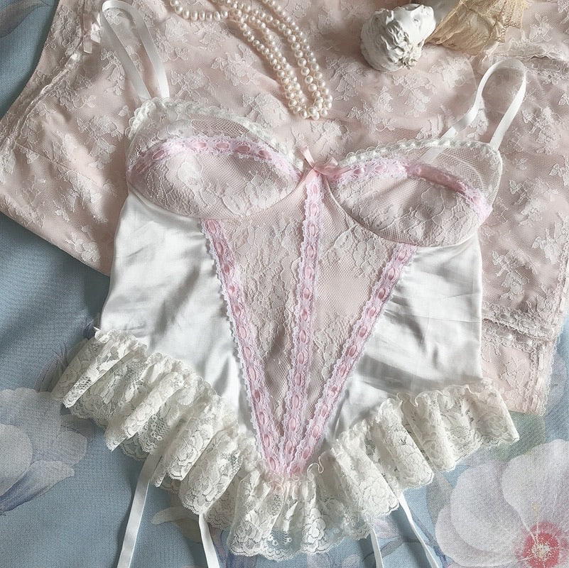 Get trendy with [Handmade] A Night In Paris Pink Vintage Lingerie Body -  available at Peiliee Shop. Grab yours for $55 today!