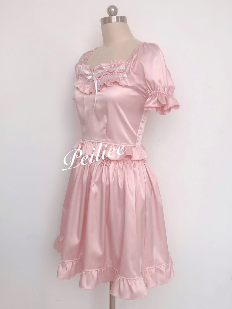 Get trendy with [Peiliee Design 5 years anniversary] Sakura Soft Satin Dress Set - Dresses available at Peiliee Shop. Grab yours for $45 today!