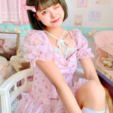 Get trendy with Soft Blossom Floral Chiffon Dress Set -  available at Peiliee Shop. Grab yours for $39.90 today!