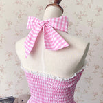 Get trendy with Sea Kissed Sailor Gingham Bodysuit Dress - Dresses available at Peiliee Shop. Grab yours for $48 today!