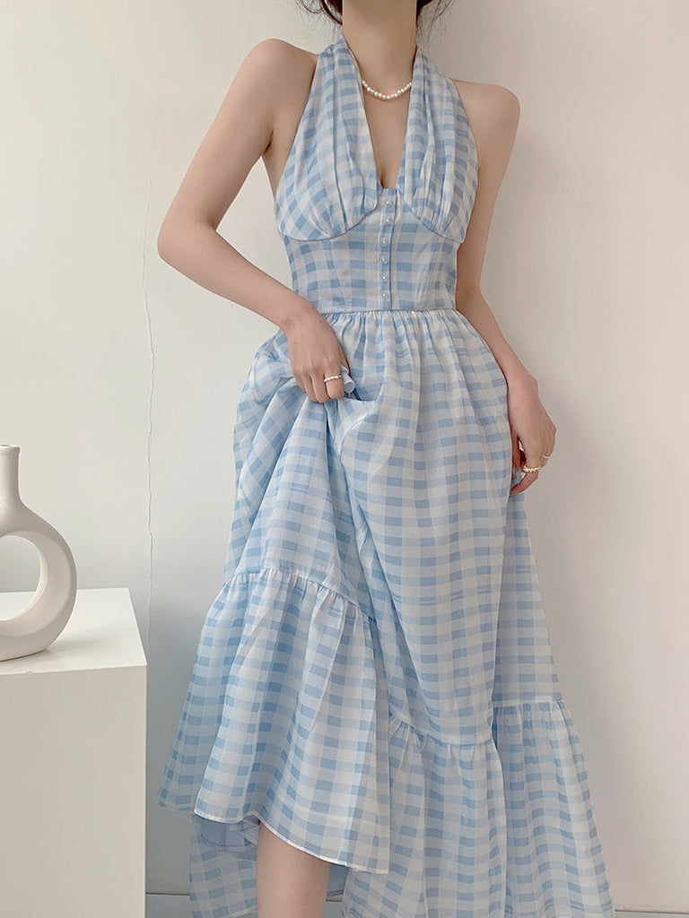 Blue memory gingham dress - Premium Dresses from Vintage Inspired - Just $36.80! Shop now at Peiliee Shop