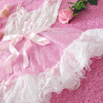 Get trendy with Handmade Angelic Poupee Peche Pink Bodysuit - physical available at Peiliee Shop. Grab yours for $45 today!