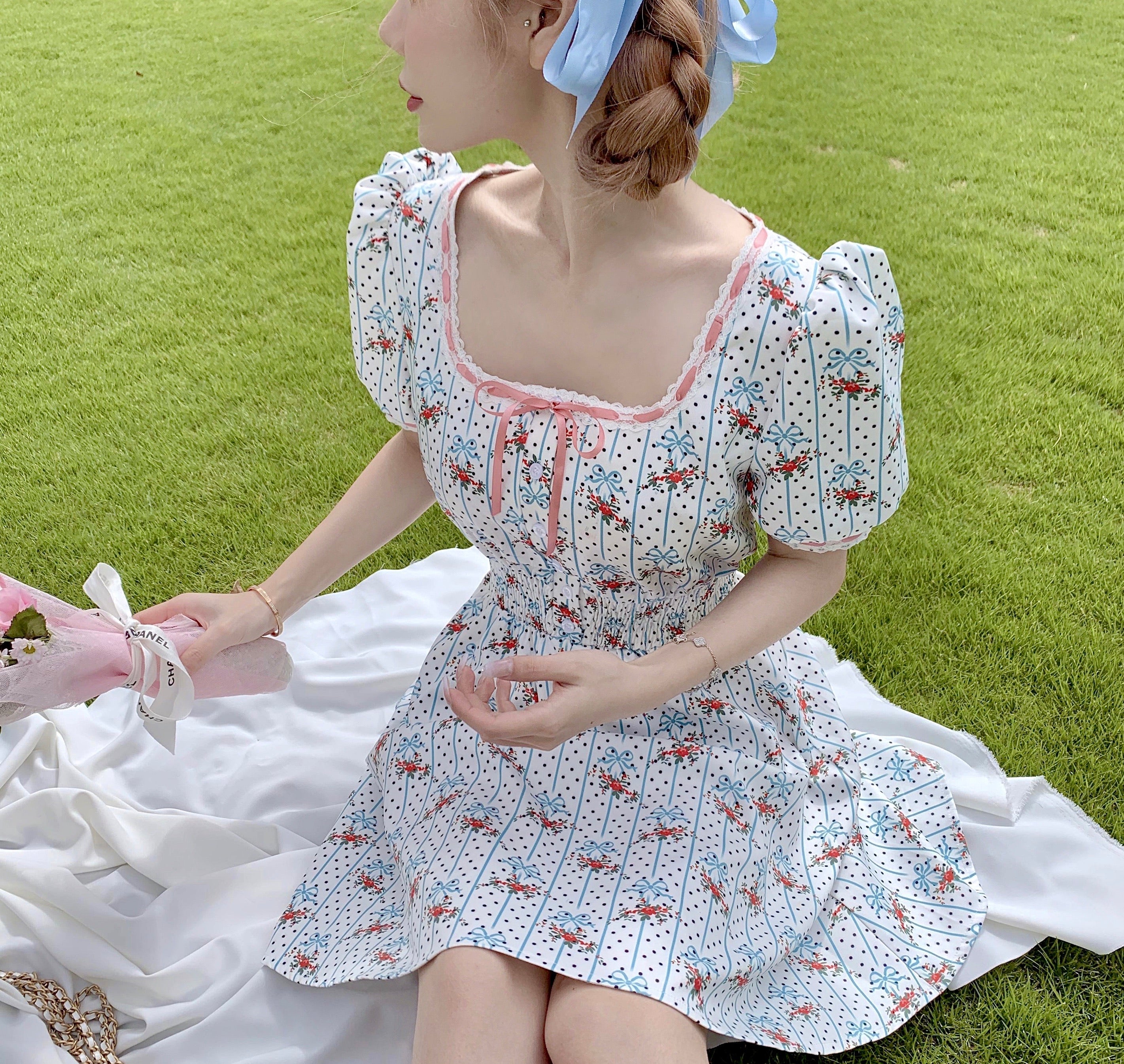Get trendy with [Exclusive to PeilieeShop ] Oil Painting Girls Dress -  available at Peiliee Shop. Grab yours for $69.90 today!