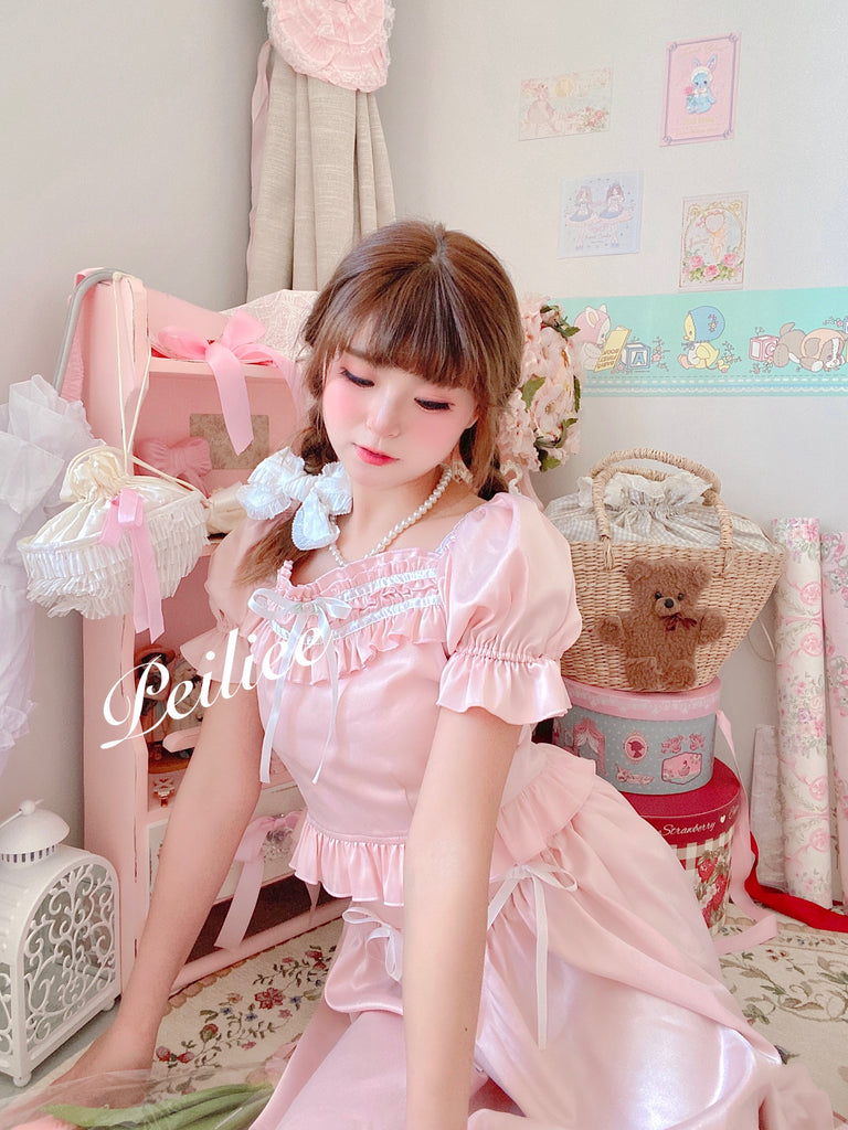Get trendy with [Peiliee Design 5 years anniversary] Sakura Soft Satin Dress Set -  available at Peiliee Shop. Grab yours for $45 today!