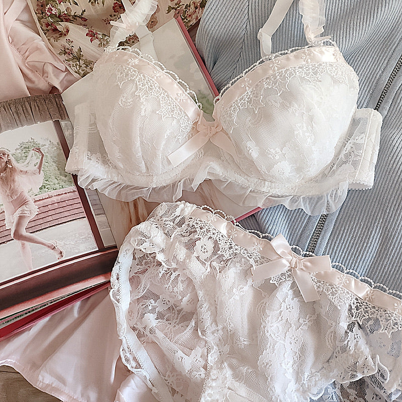 Angel Ribbon for stars and roses Bra Set - Premium lingerie from Japanese Lingerie - Just $26.00! Shop now at Peiliee Shop