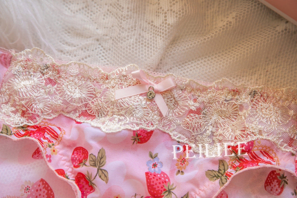 [Product photo] Strawberry Garden Bra Set - Premium  from Miss KIKI - Just $49.90! Shop now at Peiliee Shop