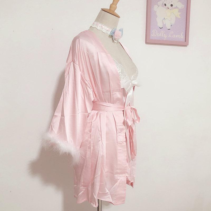 Get trendy with [Only 1] Fairy Dream satin loungewear set -  available at Peiliee Shop. Grab yours for $55 today!