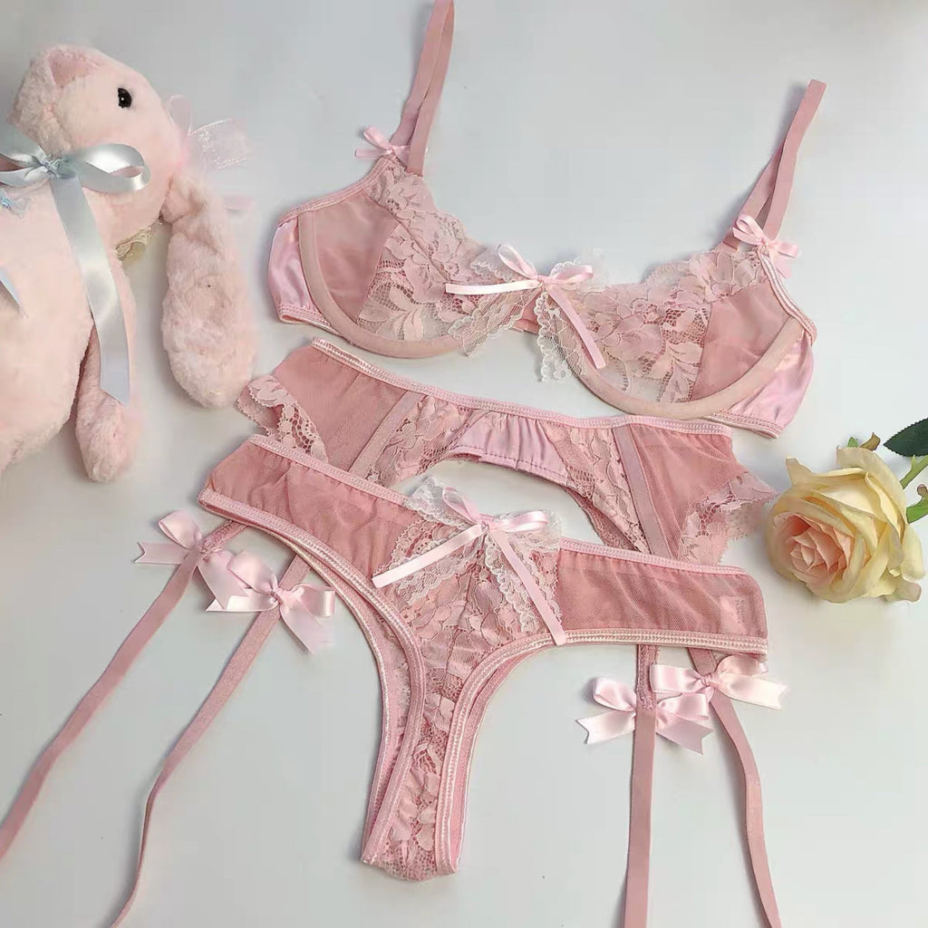 [Handmade Lingerie] Soft Rose Lingerie Set - Premium  from SSS - Just $29.50! Shop now at Peiliee Shop