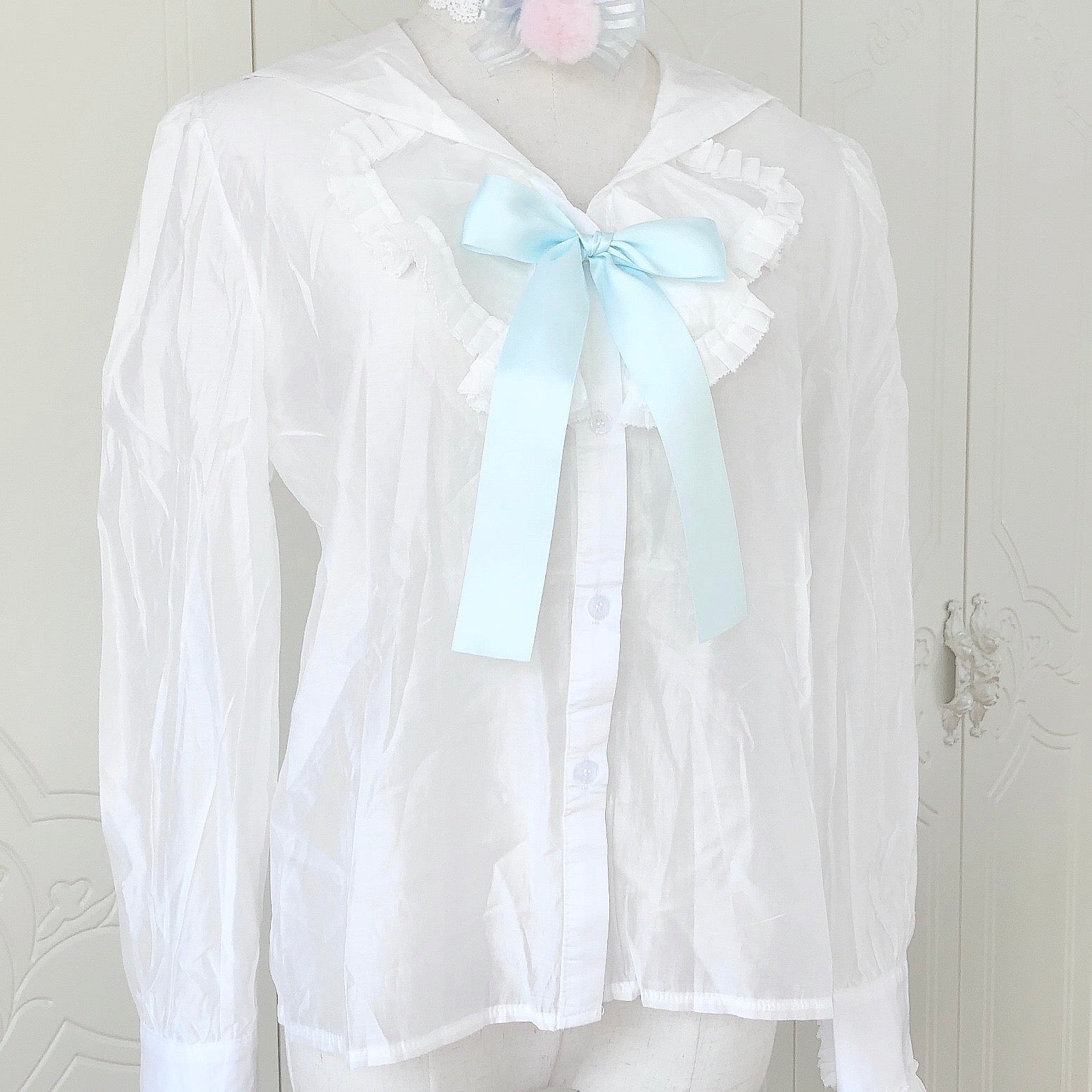 Get trendy with [Mid Season Sale] Cloudy Ribbon Handmade Shirt -  available at Peiliee Shop. Grab yours for $35 today!