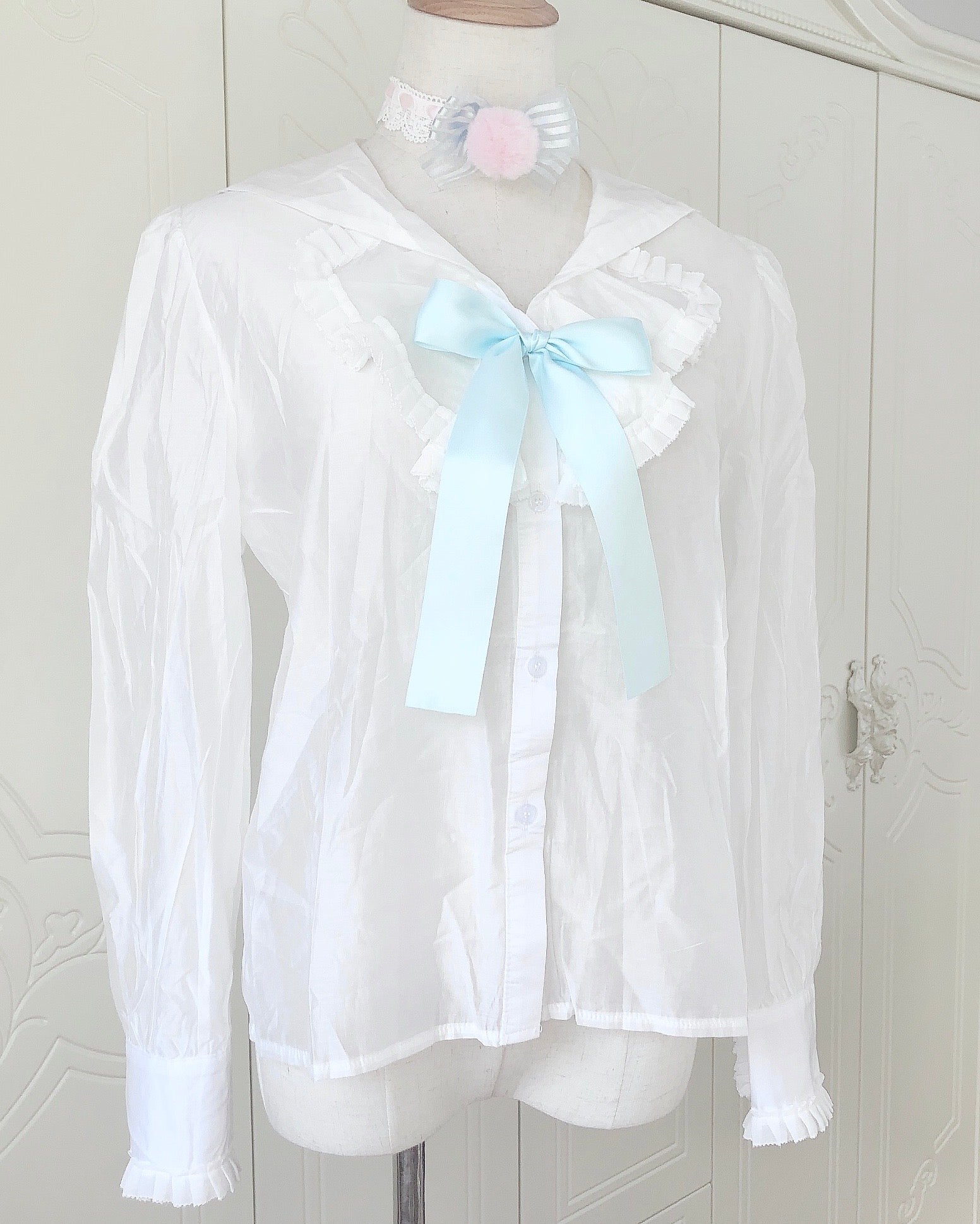 Get trendy with [Mid Season Sale] Cloudy Ribbon Handmade Shirt -  available at Peiliee Shop. Grab yours for $35 today!