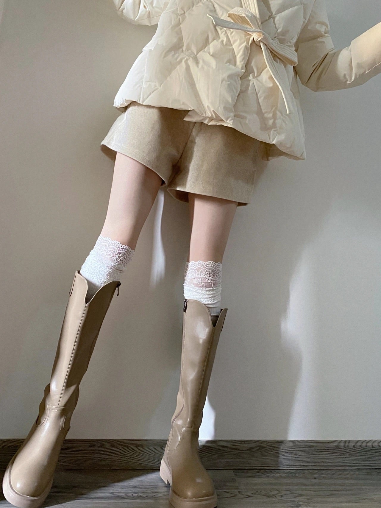 Get trendy with [Basic] Angelic Cloud Lace Cotton Over-knee socks - Stocking available at Peiliee Shop. Grab yours for $7.90 today!