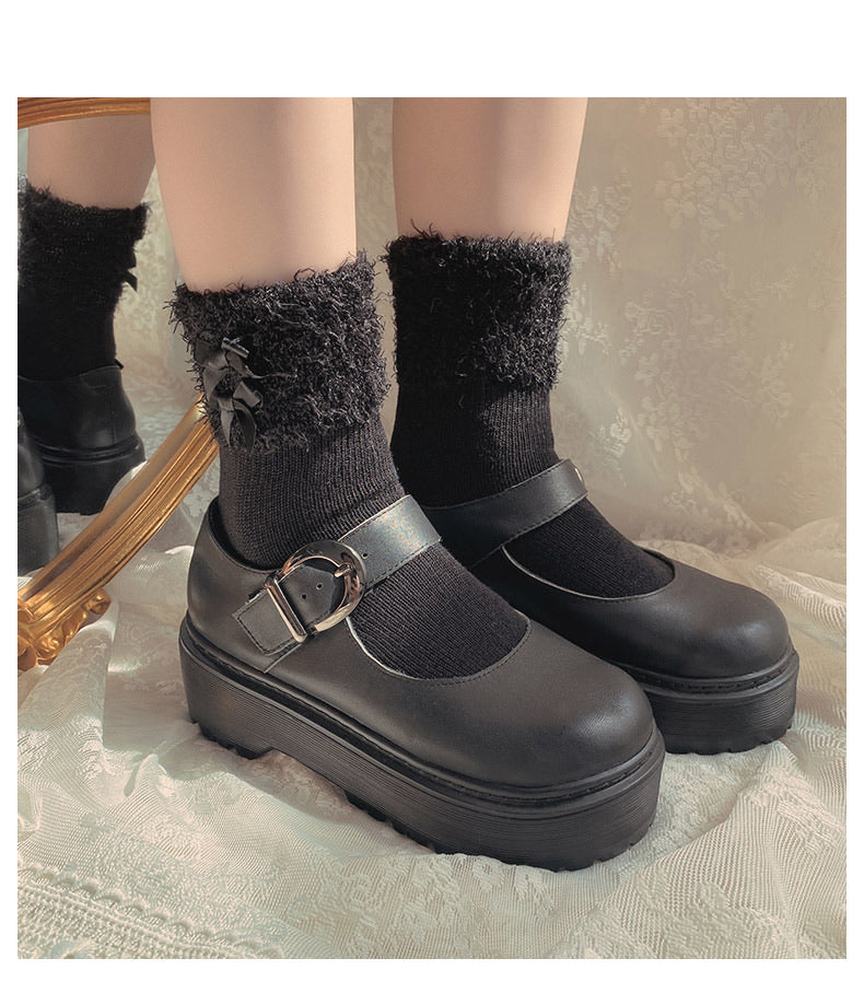 [3 pairs set] Neutral Christmas Faux Fur Pom Pom Socks - Premium  from Peiliee Shop - Just $19.90! Shop now at Peiliee Shop