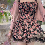 Get trendy with [Premium Selected] Rozen Maiden Floral Set Mini Dress (designer Arilf) -  available at Peiliee Shop. Grab yours for $54 today!