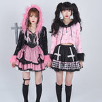 Get trendy with Evil Tooth Gothic Heart Faux Fur Hoody Y2k - Top available at Peiliee Shop. Grab yours for $46.80 today!