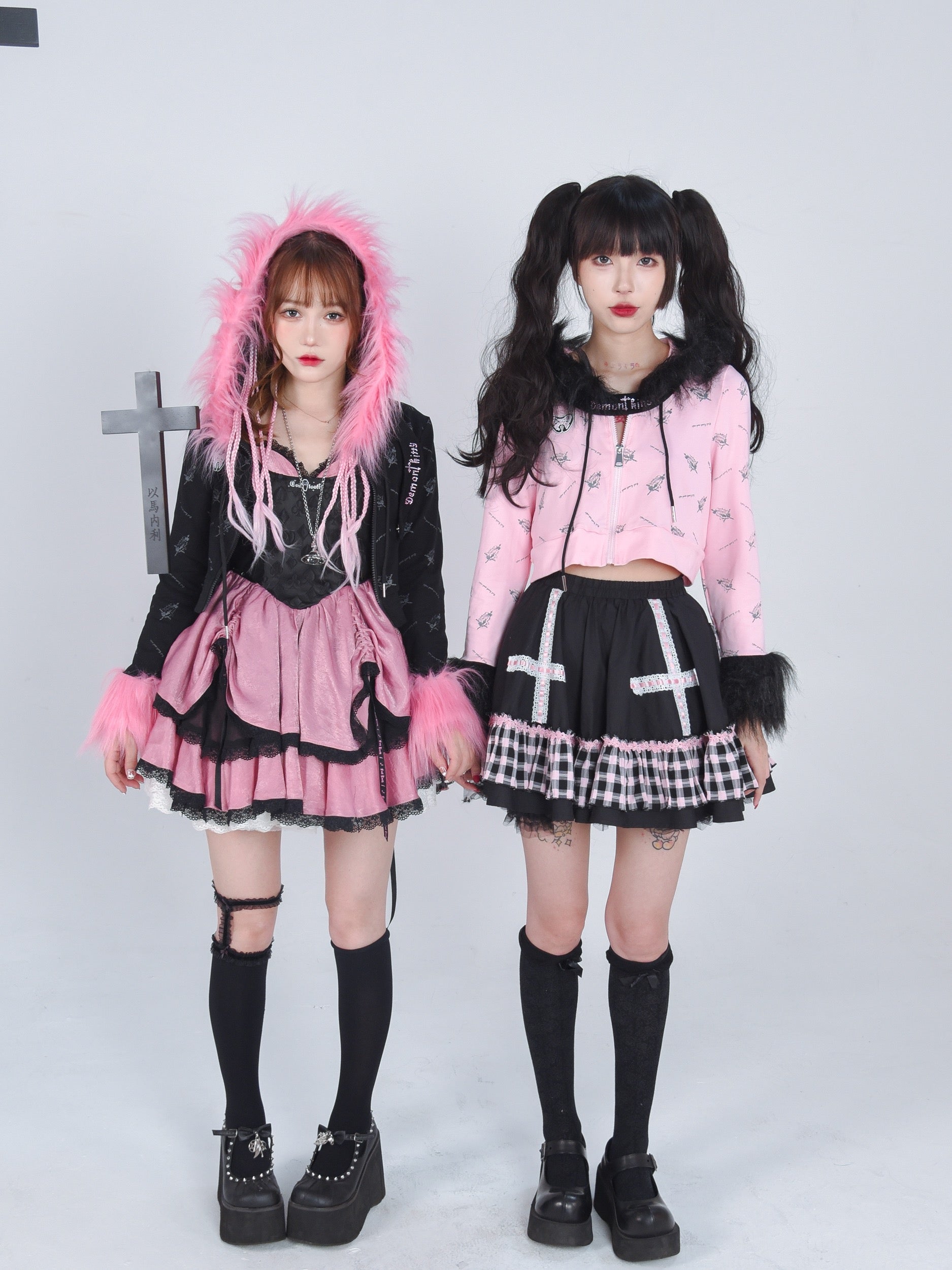 Get trendy with Evil Tooth Gothic Heart Faux Fur Hoody Y2k - Top available at Peiliee Shop. Grab yours for $46.80 today!