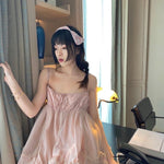 Get trendy with [Sweden warehouse] Escaped Bunny In Peach Flower Garden Dress (designer Arilf) -  available at Peiliee Shop. Grab yours for $55 today!