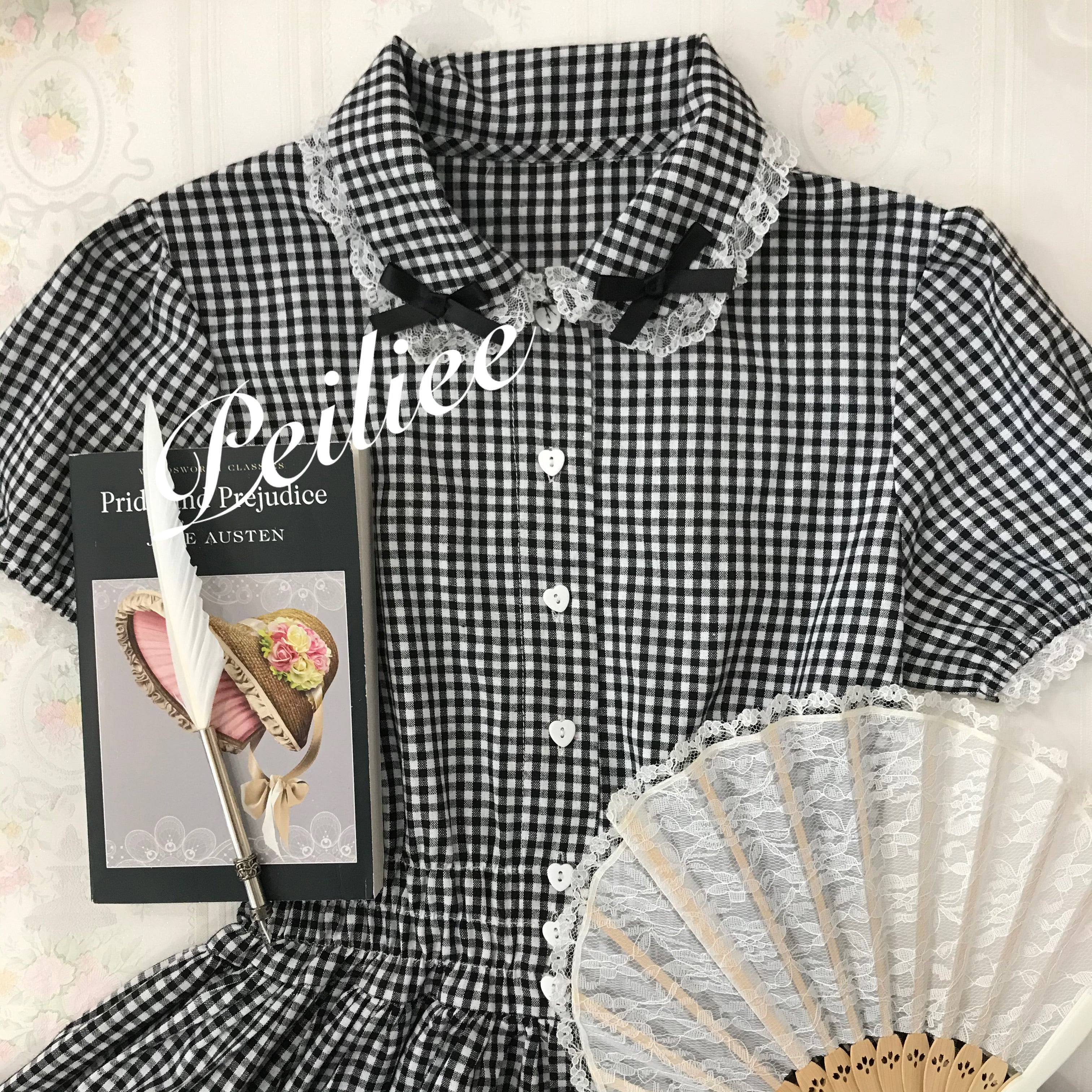 Get trendy with [By Peiliee] Afternoon Tea At Tiffany Gingham Babydoll Mini Dress Lolita 1997 style -  available at Peiliee Shop. Grab yours for $49.90 today!