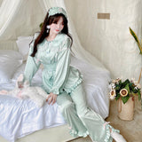 Get trendy with Angelic Mint Satin Lounge wear set -  available at Peiliee Shop. Grab yours for $15 today!
