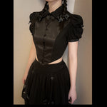 Get trendy with [Nololita Pre-order] After Rain Gothic Set with satin shirt and skirt -  available at Peiliee Shop. Grab yours for $42 today!