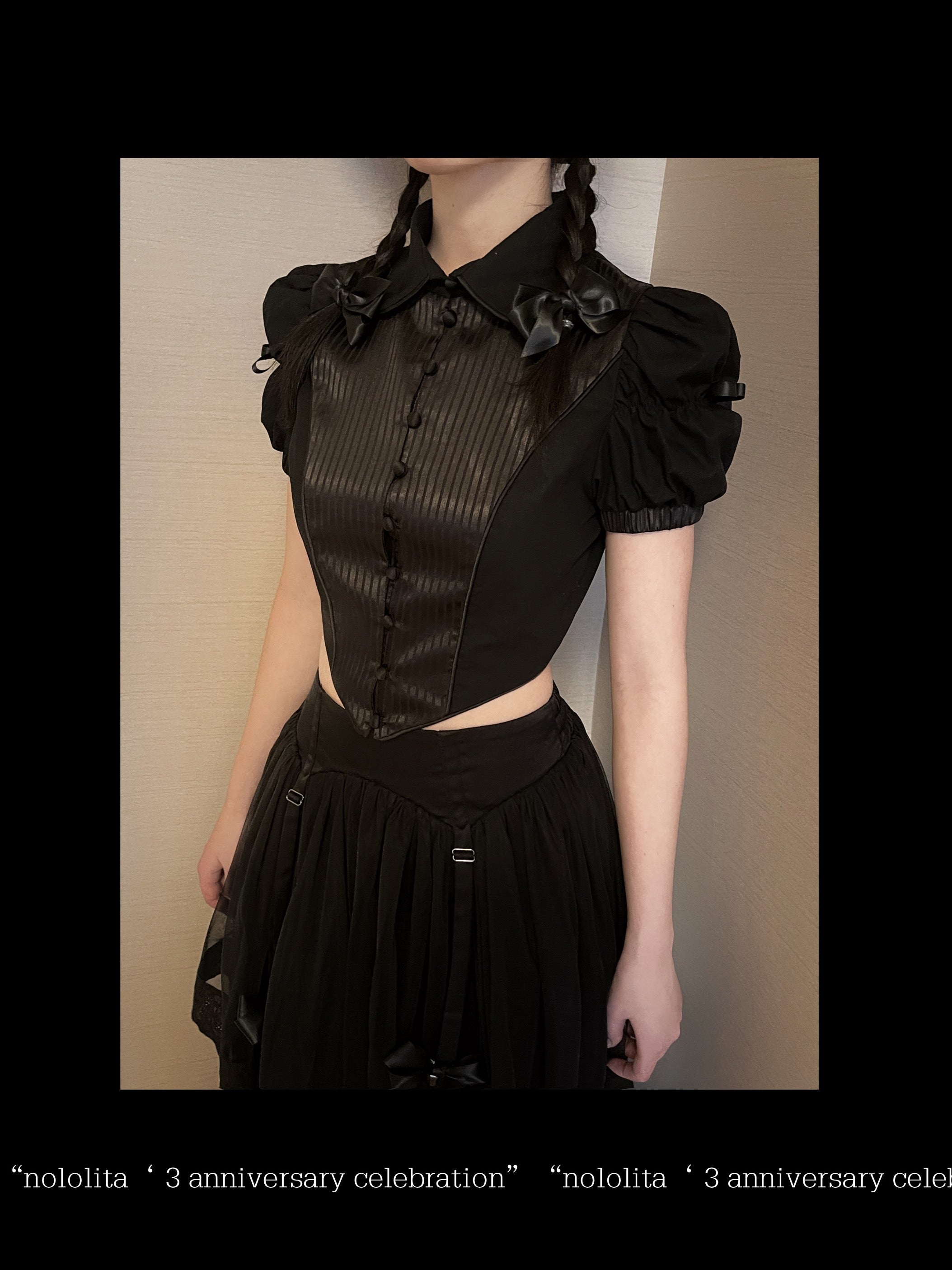 Get trendy with [Nololita Pre-order] After Rain Gothic Set with satin shirt and skirt -  available at Peiliee Shop. Grab yours for $42 today!