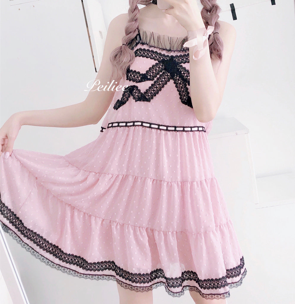 Get trendy with Dolly Charlotta Sweet Ribbon Lace Dress -  available at Peiliee Shop. Grab yours for $29.90 today!