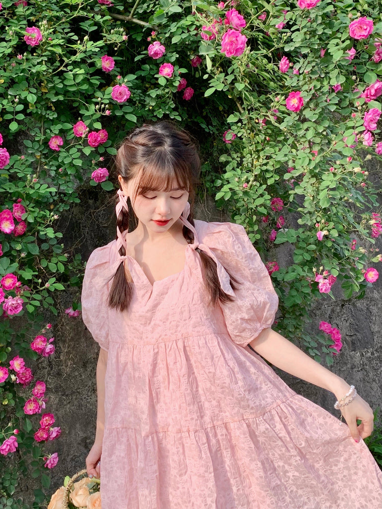 Rose Love Baby Doll Puff Sleeves Dress - Premium  from Rose Candy - Just $49.90! Shop now at Peiliee Shop