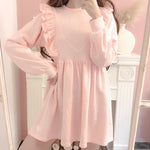 Get trendy with [Mid Season SALE] When Cotton Candy Met Peach Mousse Long Sleeve babydoll dress -  available at Peiliee Shop. Grab yours for $26 today!