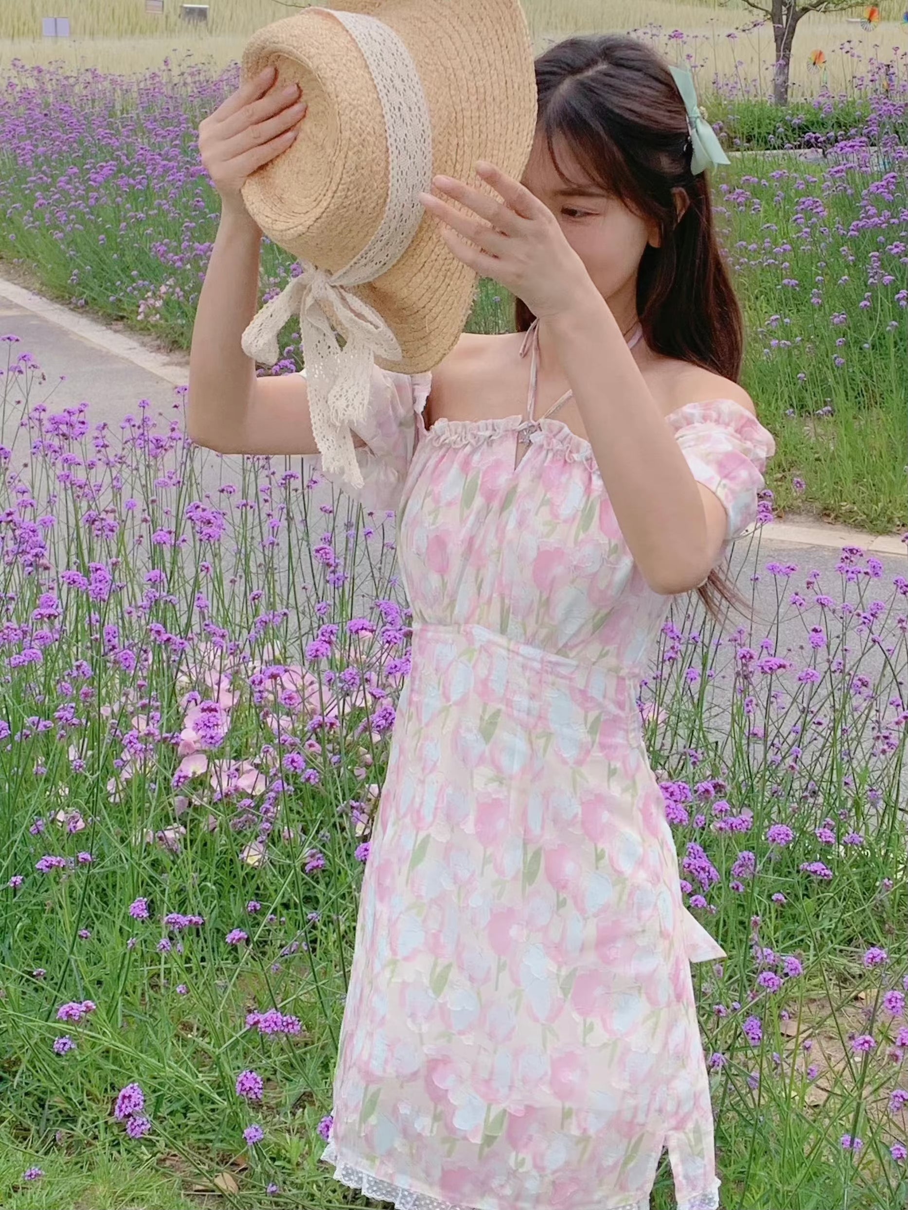 Rose Candy SALE Tulip Flower Sea Floral Mini Dress Peiliee Shop