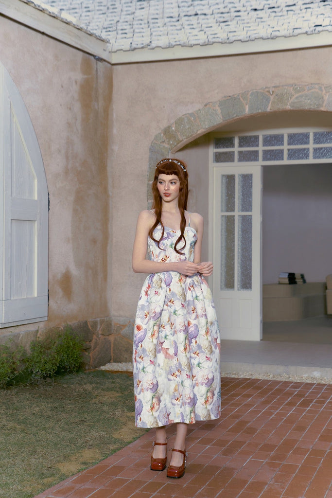 [UNOSA] Blooming in mist floral gown - Premium  from UNOSA - Just $79.00! Shop now at Peiliee Shop