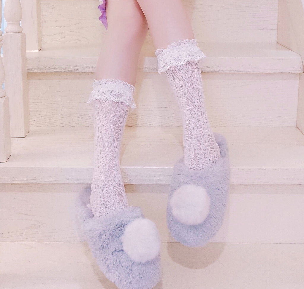 [Basic] Lolita Fairy Lace below knee socks - Premium  from Peiliee Shop - Just $8.00! Shop now at Peiliee Shop