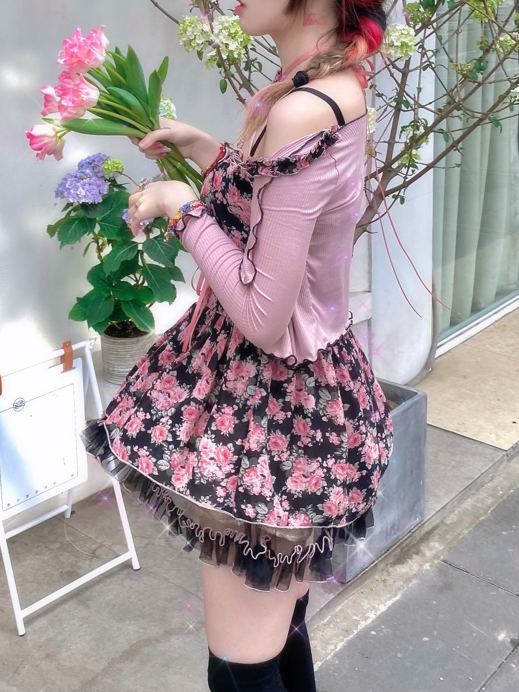 Get trendy with [Premium Selected] Rozen Maiden Floral Set Mini Dress (designer Arilf) -  available at Peiliee Shop. Grab yours for $54 today!